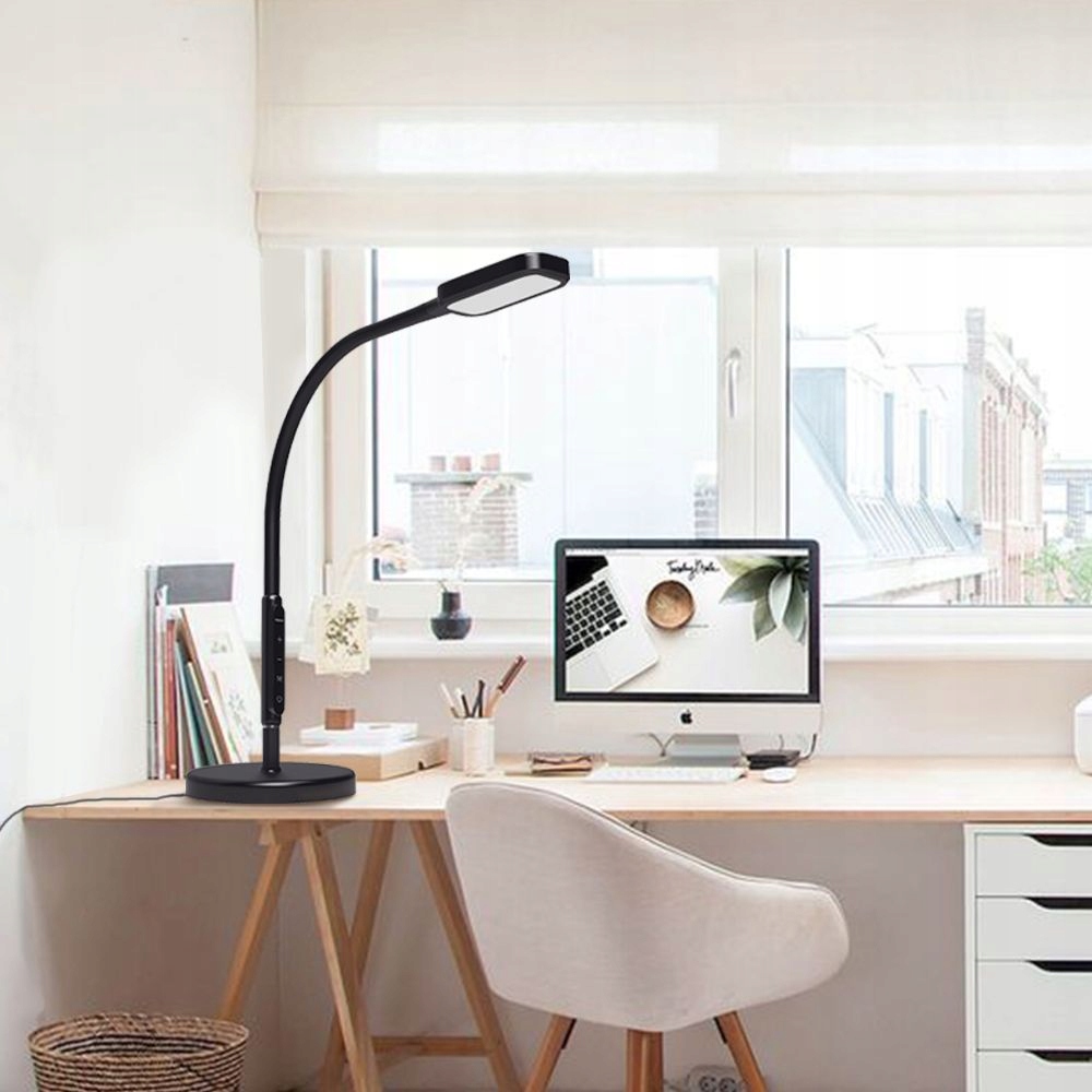 Lampka podłogowa do czytania przyciemnianie czarna Kolor dominujący czarny