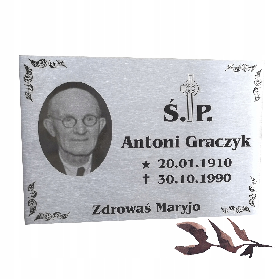 Tablica NA GRÓB nagrobna stal grawer 30x20cm TBGR8 Marka inny