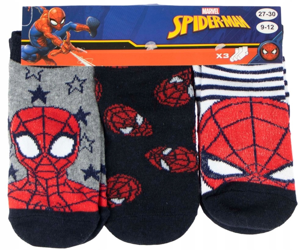 

skarpetki skarpety stopki Spiderman 3-pak 27-30