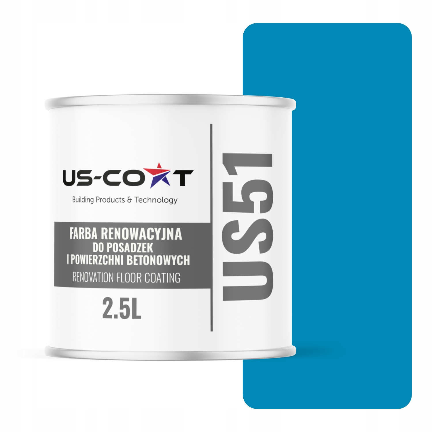 Farba Na Renováciu Podláh Betón Garáž Modrá Svetlo RAL5012 Lesk 2,5 L