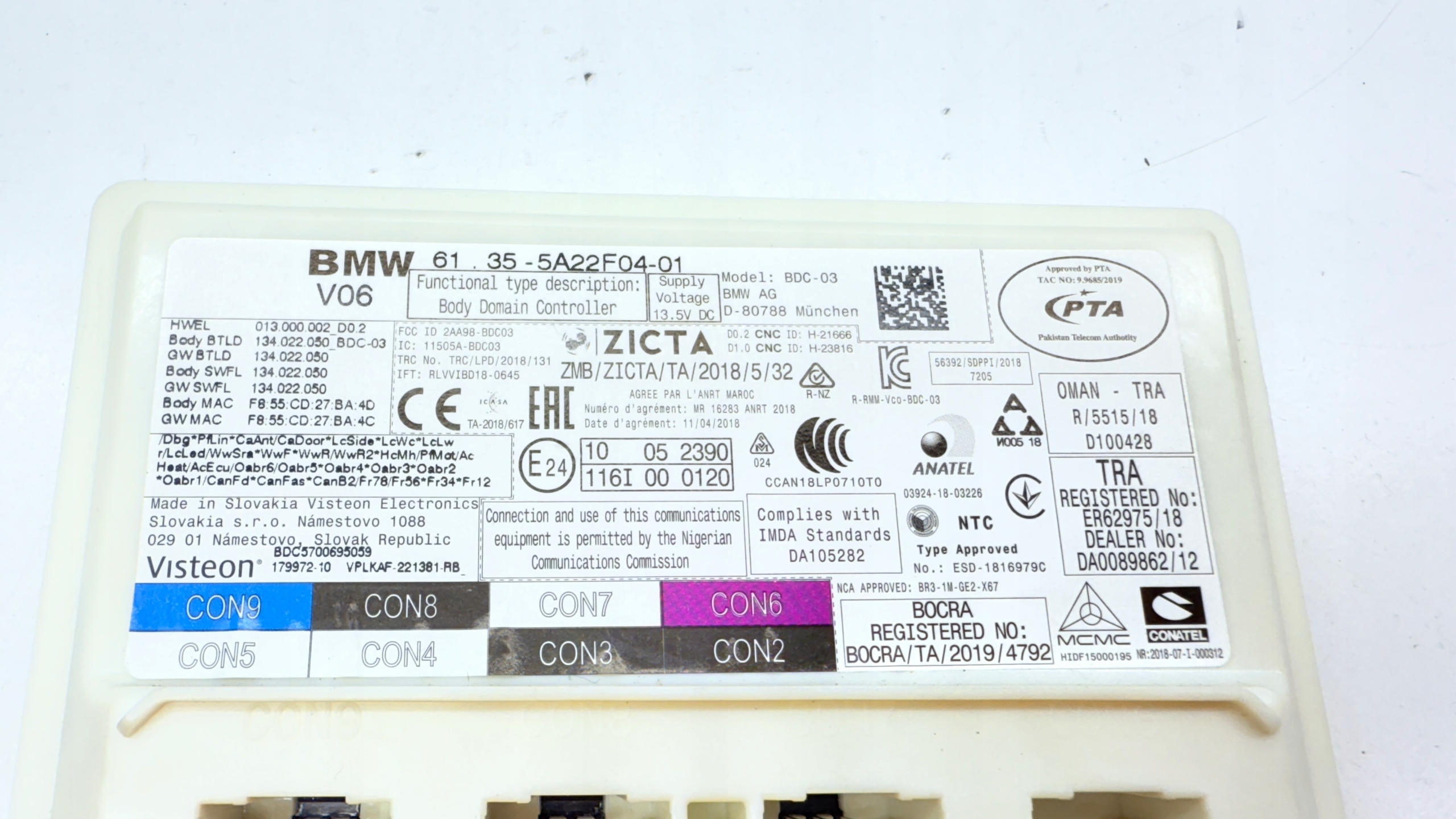 BMW G20 G21 G22 G23 G26 module control unit BDC 5A22F04