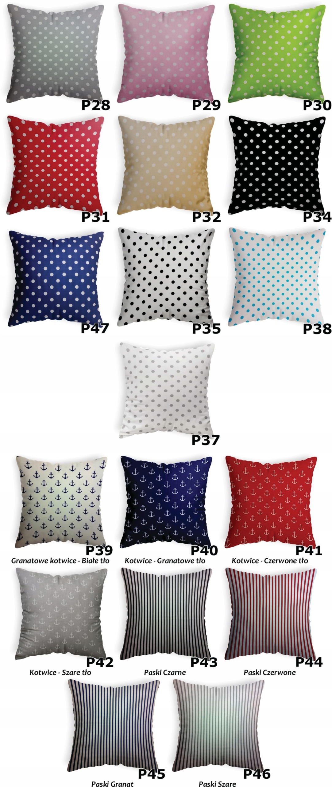 Poszewka na Poduszkę - 60x80 - Dużo Wzorów Długość 80 cm