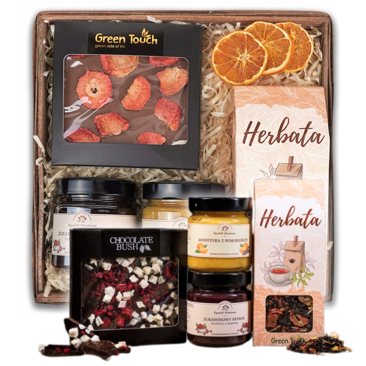 Kosz Prezentowy Zestaw Herbata Czekolada Konfitury Na Urodziny Rocznicę Box