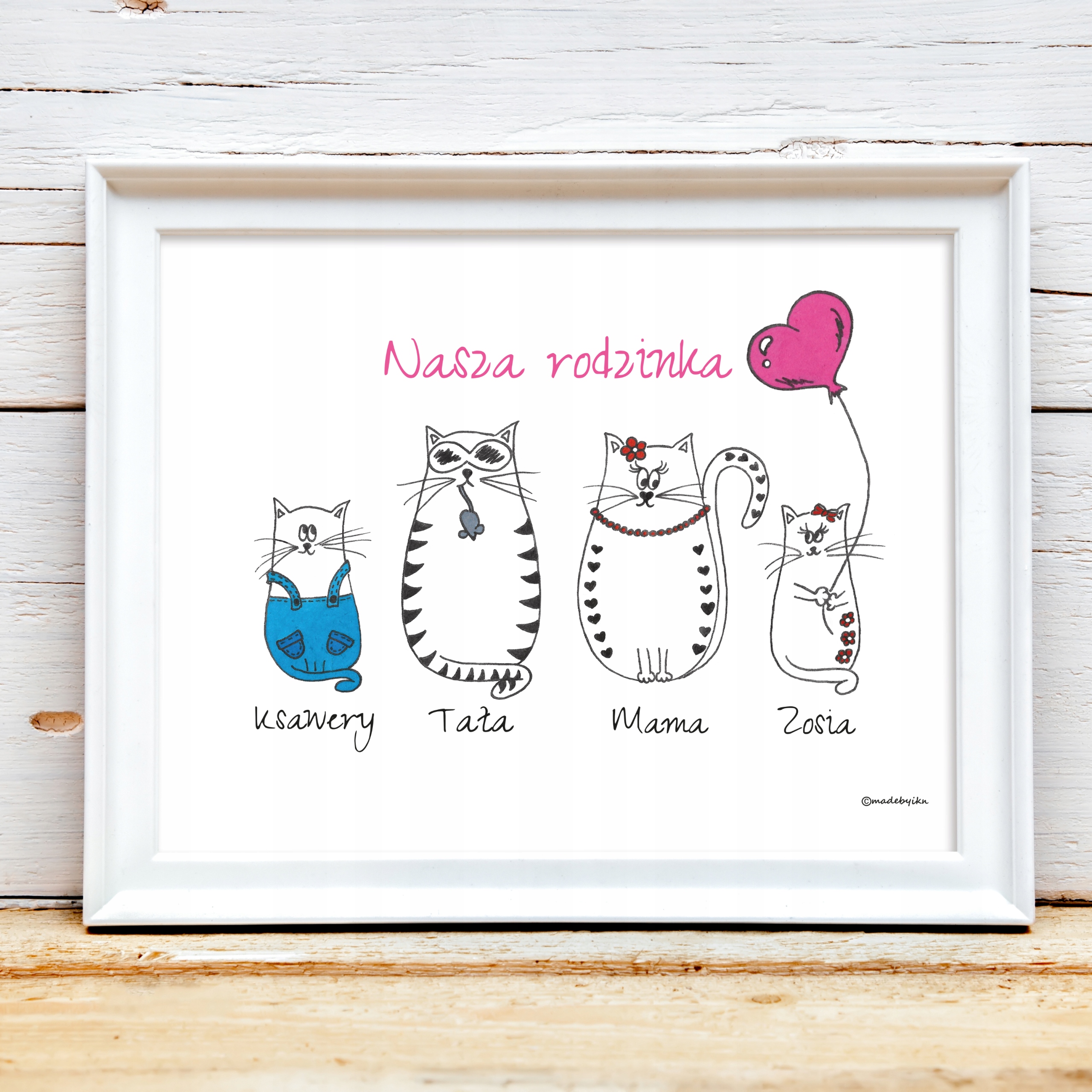 

Grafika plakat Nasza Rodzinka A4 personalizowany