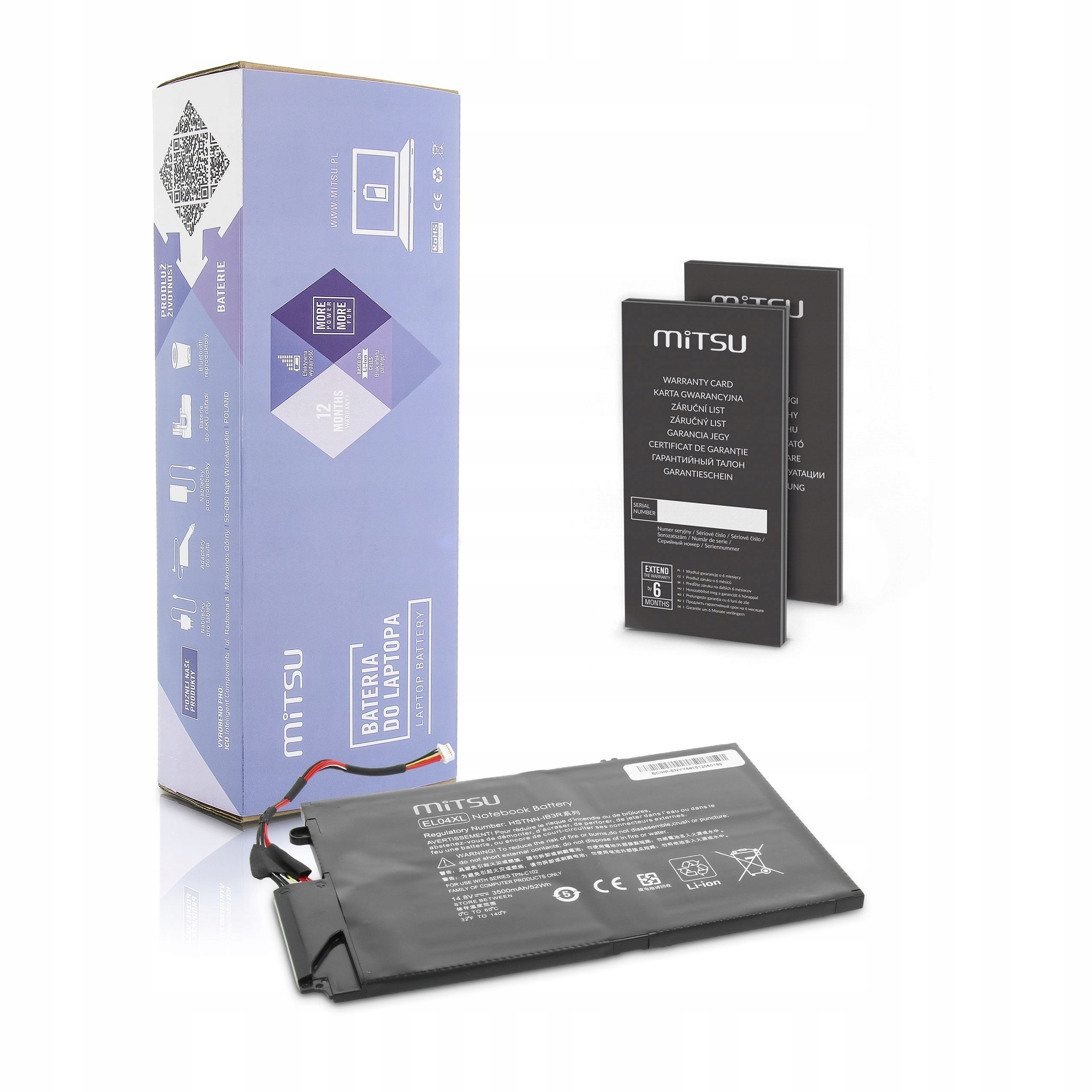 Baterie Mitsu pro Hp Envy 4, HSTNN-IB3R, 3500 mAh