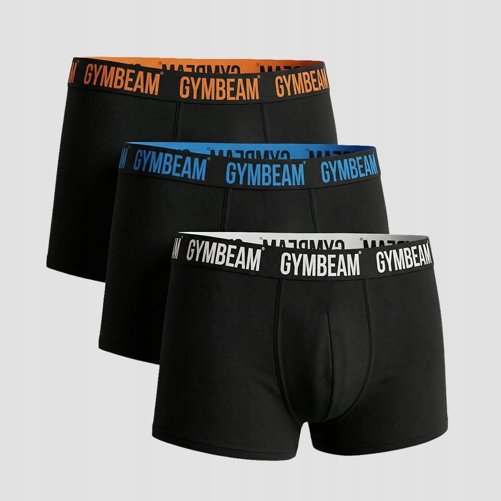 Bokserki Męskie Fit Trunks Bawełna Supima Czarne M 3-PAK GymBeam