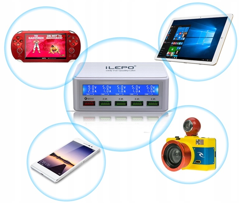 SZYBKA ŁADOWARKA SIECIOWA 5xUSB EAN (GTIN) 5024283151179