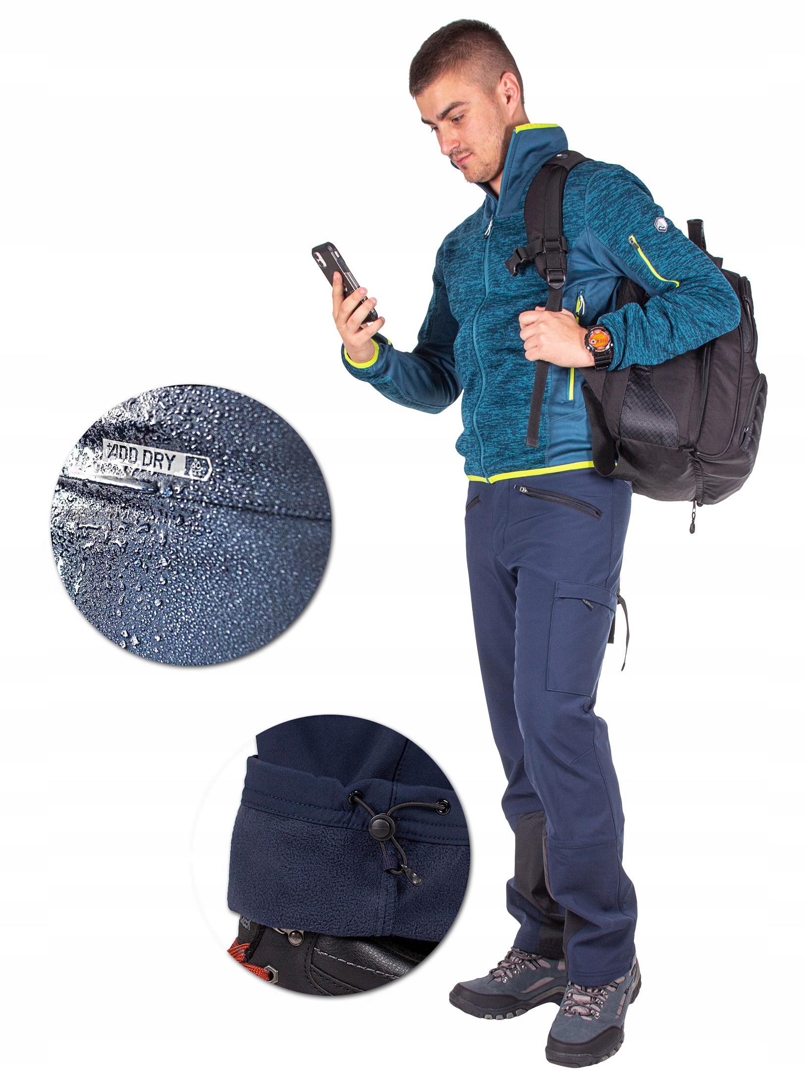 MĘSKIE SPODNIE trekking OUTDOOR MEMBRANA XL EAN (GTIN) 5903769990092