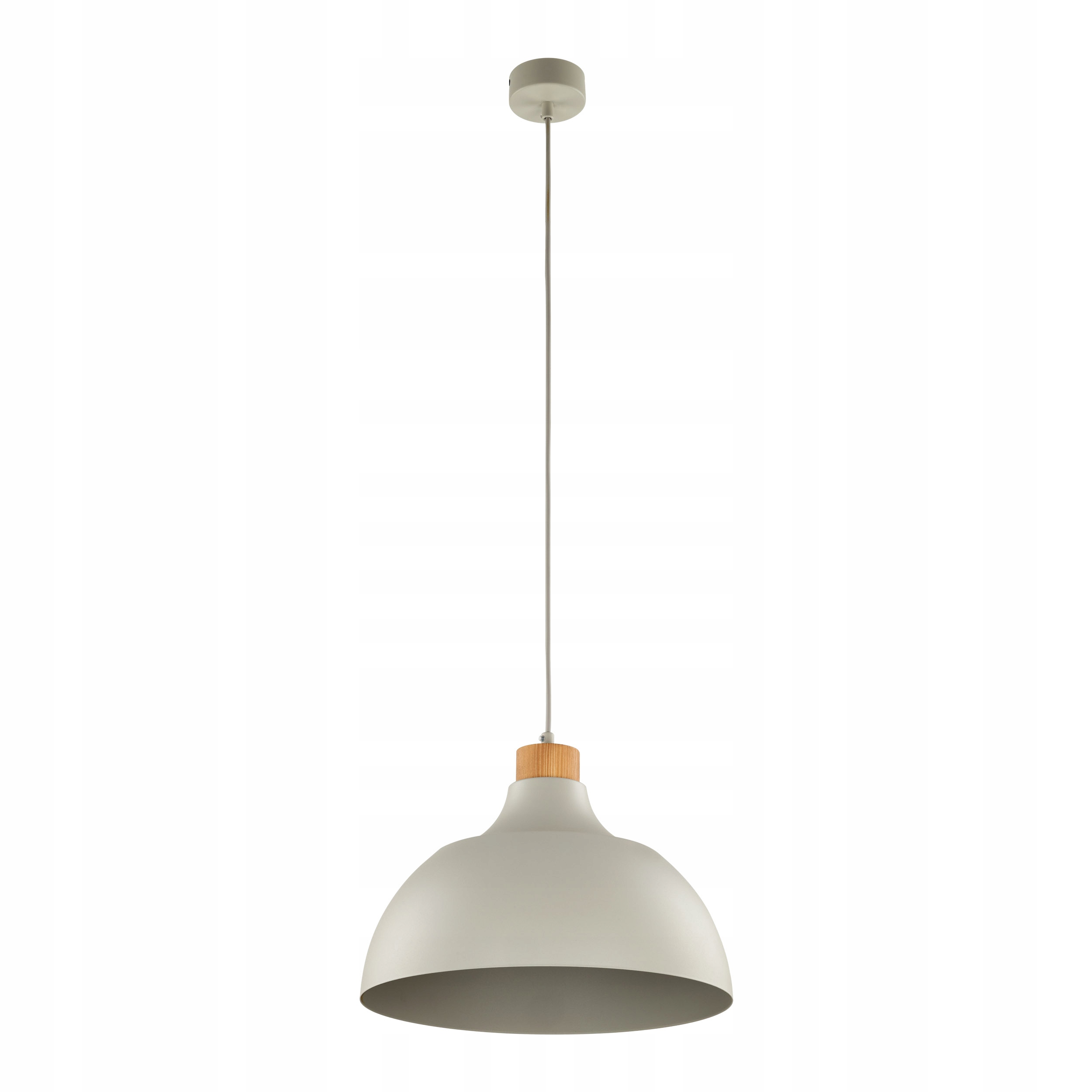 Béžová závěsná lampa Tk Lighting Cap 1xE27 kovová s dřevěným akcentem