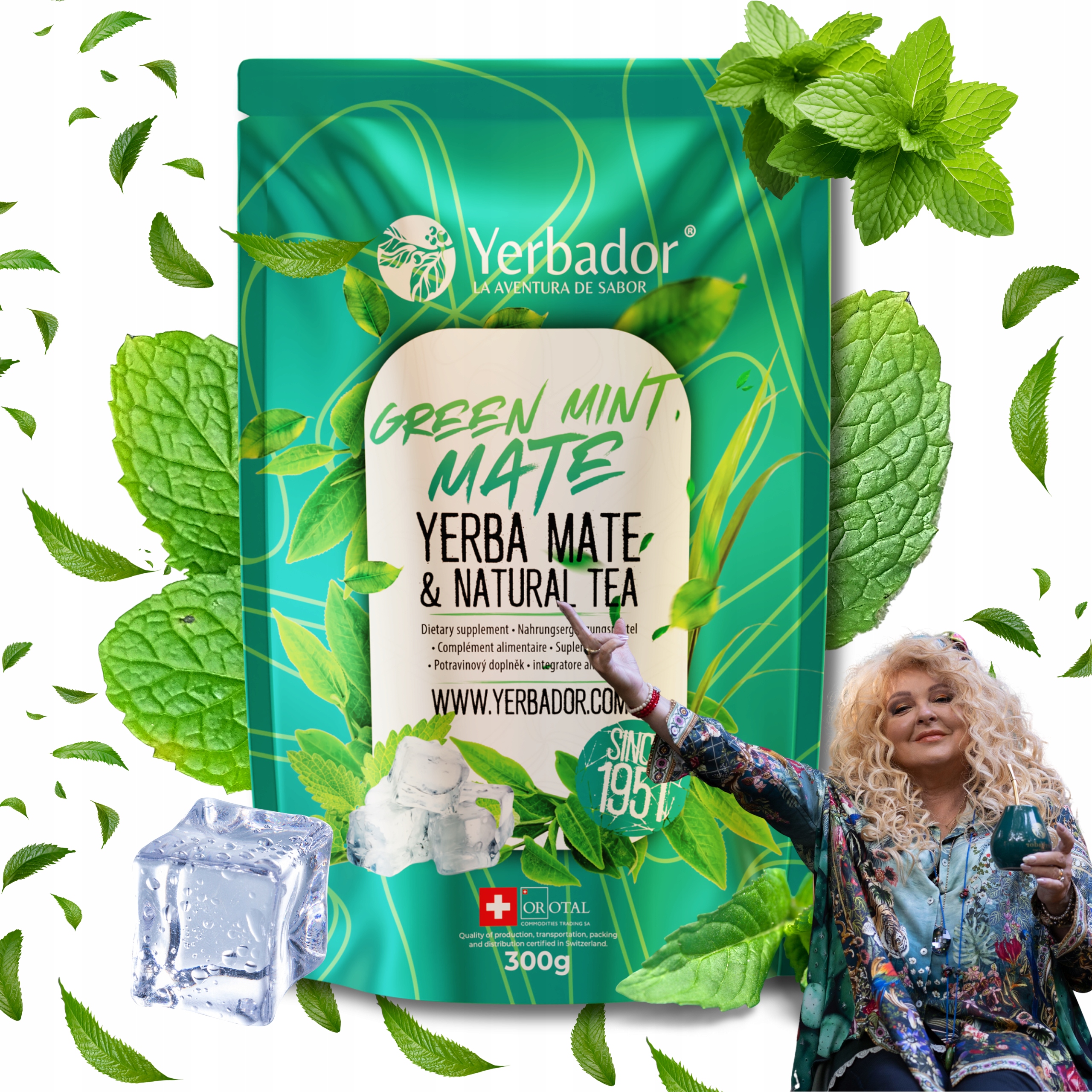 Yerbador Yerba Mate Green Mint Zelená Máta 300 g 0.3 kg Energie 2 Bonus