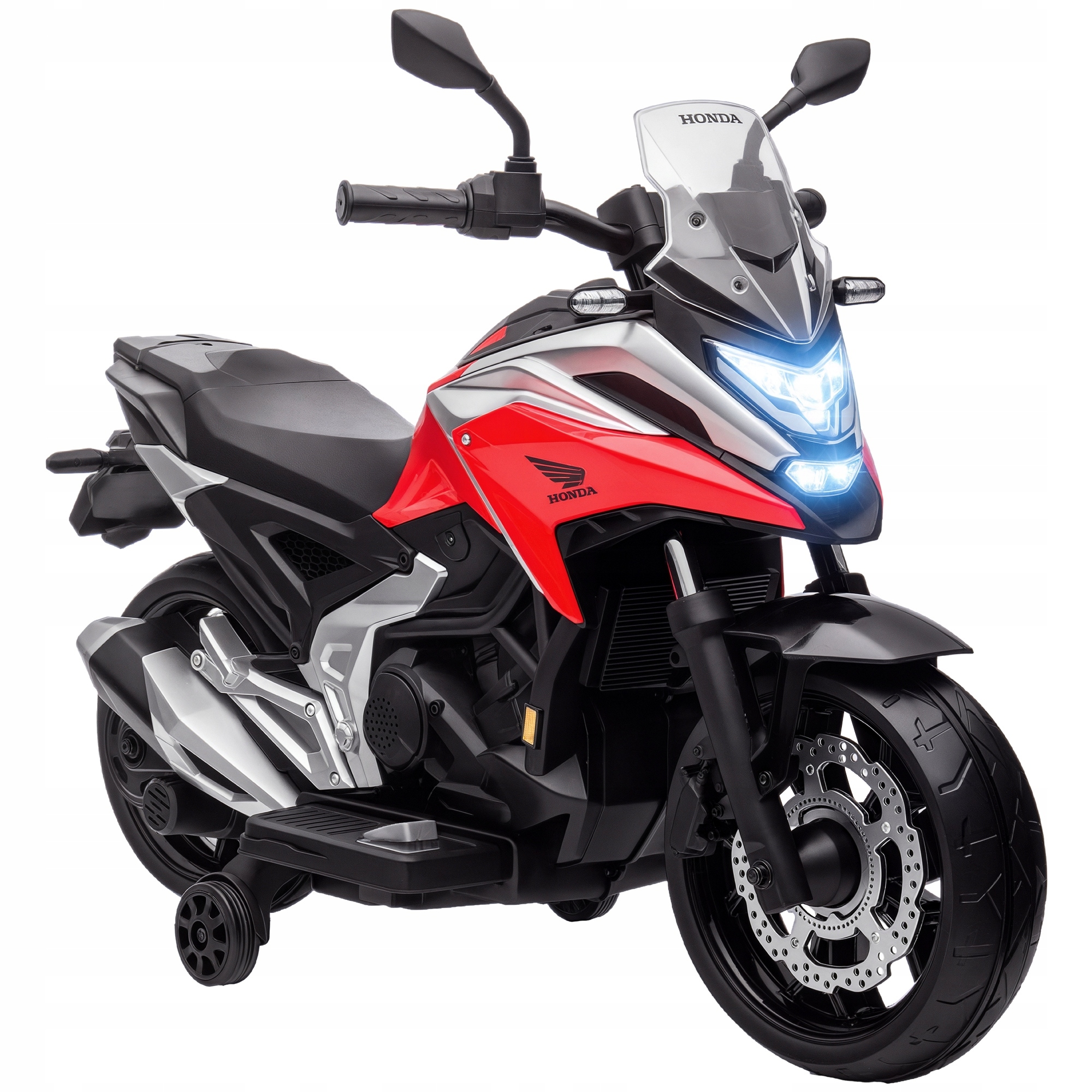 Aiyaplay Motocykl elektryczny dla dzieci 12V, MP3, Led, Usb czerwony