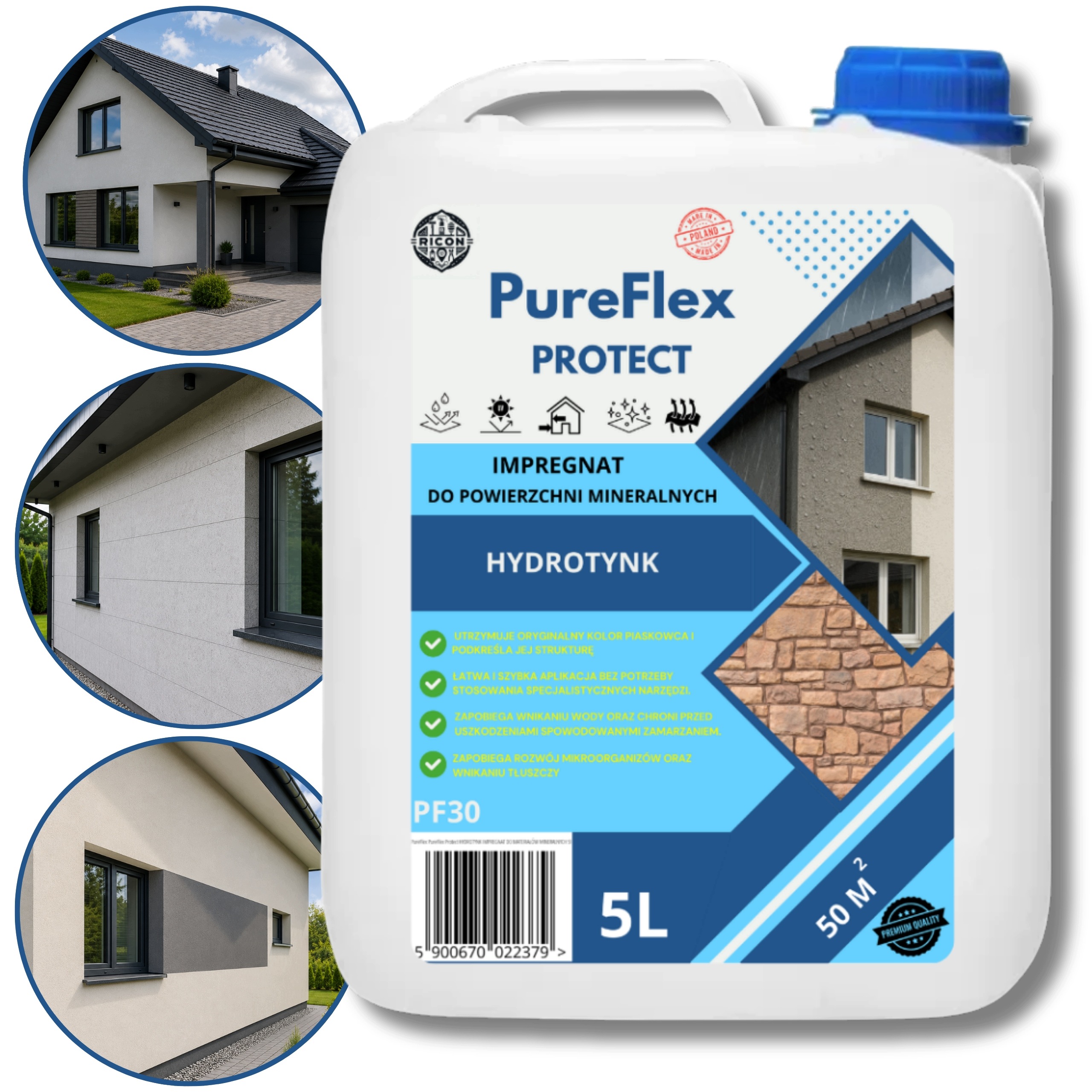 Impregnace Pro Fasádu Omítky Betonu Pískovce Hydrofobní, Bezbarvá, 5 L