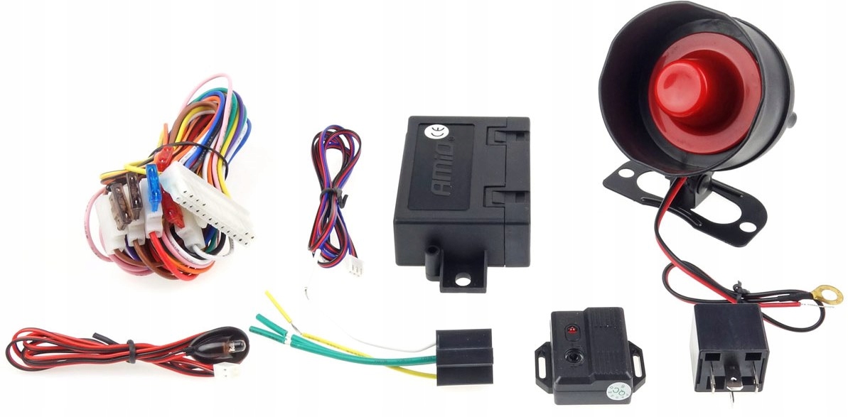AUTO-ALARM KOMPLET PILOTY SYRENA CENTRALKA MARKOWY Producent Amio