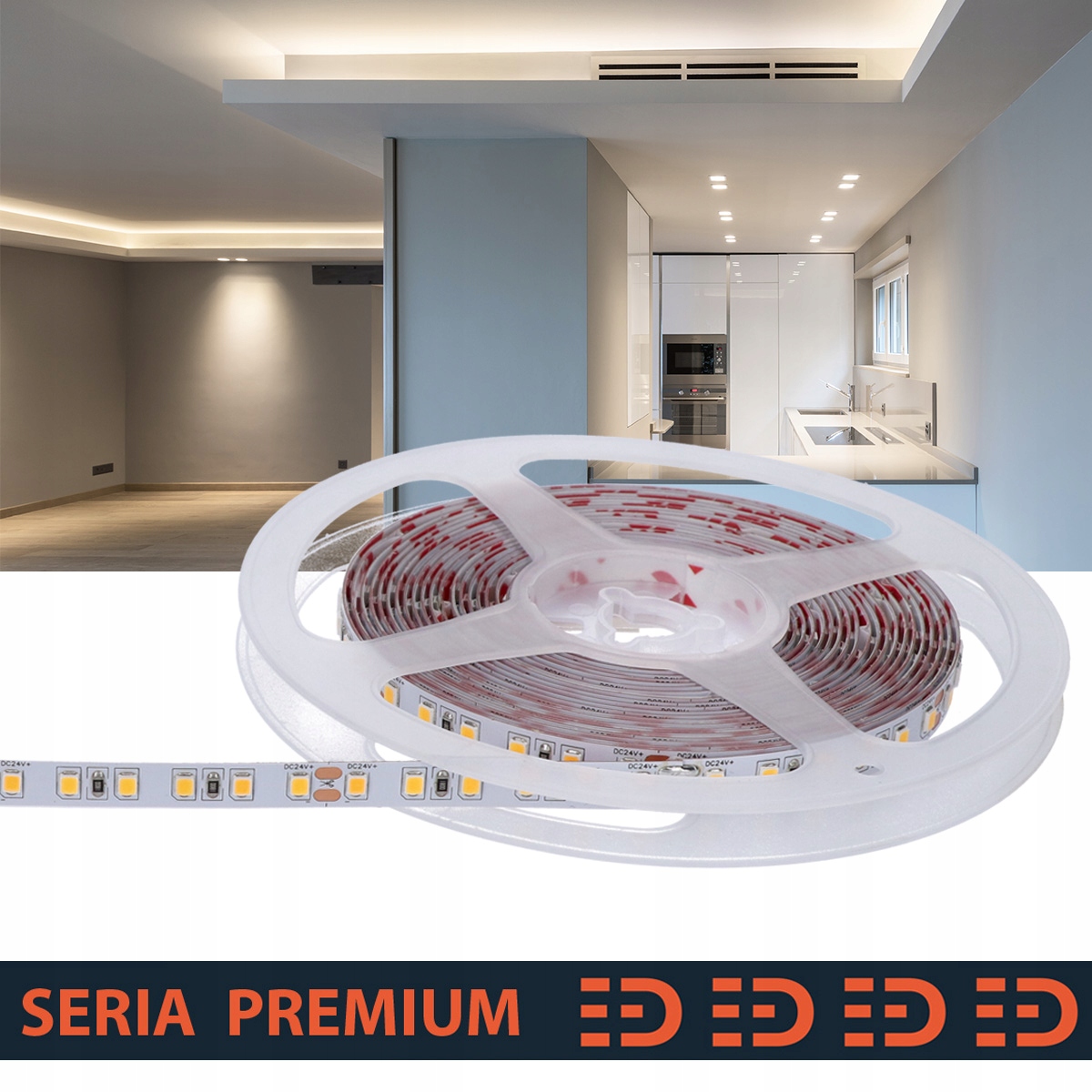 Poľsko Led pásik Premium 24V 120led 4000K 1200lm SMD2835 5 rokov záruka