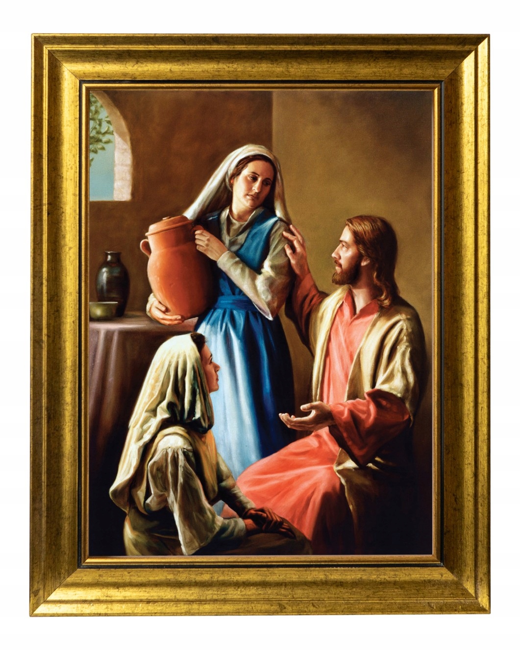 Svatá Marta Patronka Hospodyňek Sakrální Obraz Zlatý Rám 30X40
