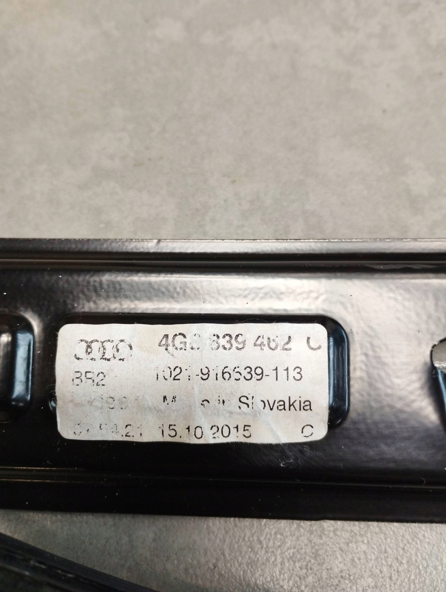 Audi A7 4G 2016 Mécanisme Vitres Droite Arrière 4G8839462C