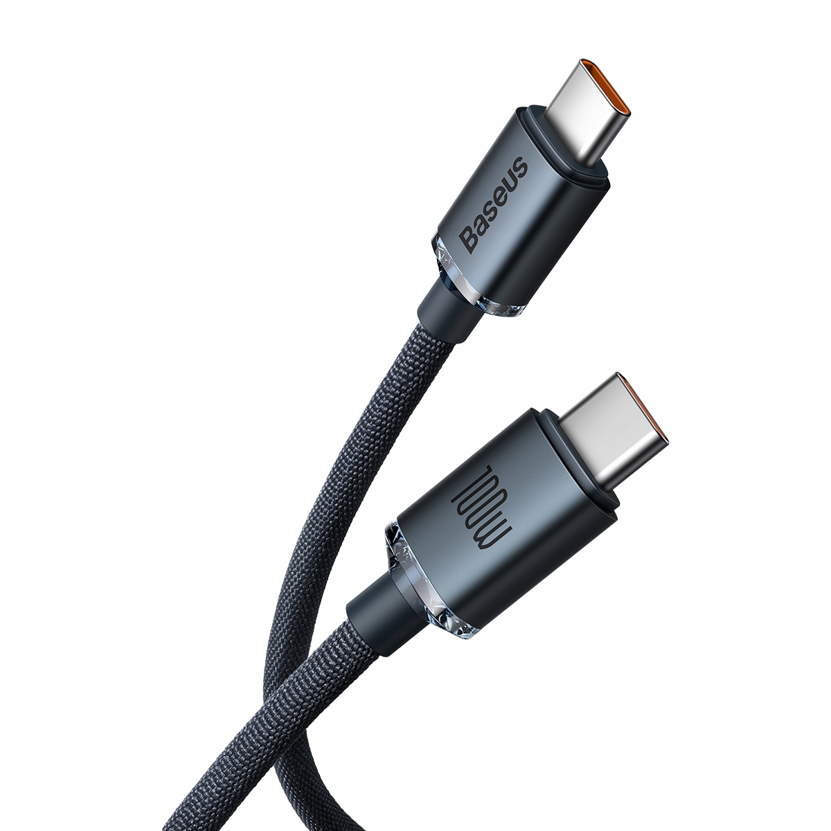 Baseus USB-C do USB-C Crystal 100W 2m Czarny