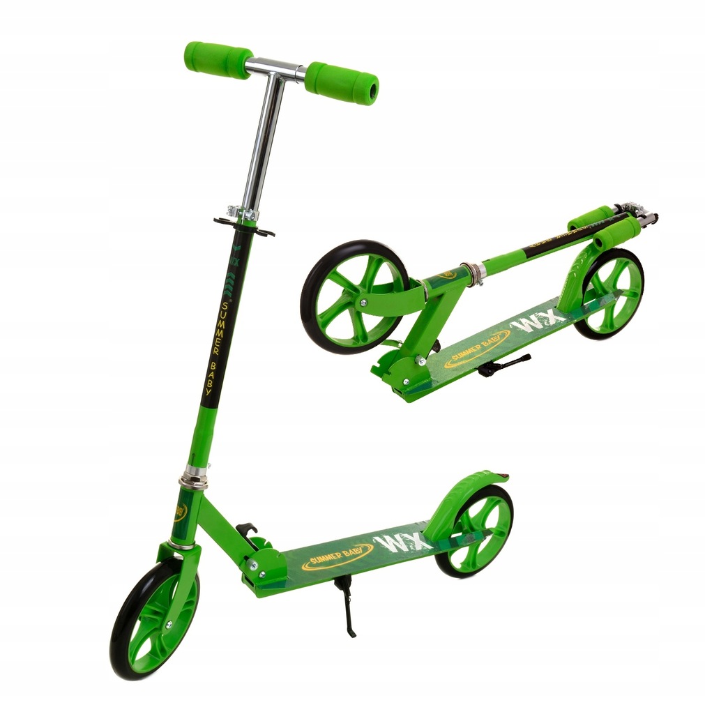Duża Hulajnoga Miejska Summer Baby Wx Składana Koła 20 cm Zielona 2