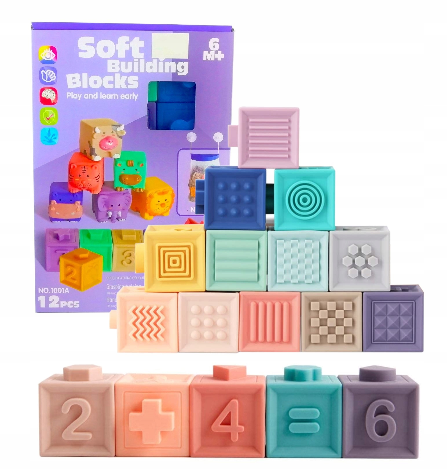 

Miękkie Klocki Sensoryczne Zestaw dla Dzieci 12SZT