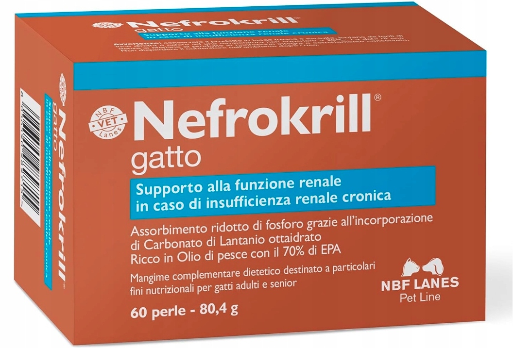 Nefrokrill Gatto 60 kapsułek dla kota Nbf Lanes
