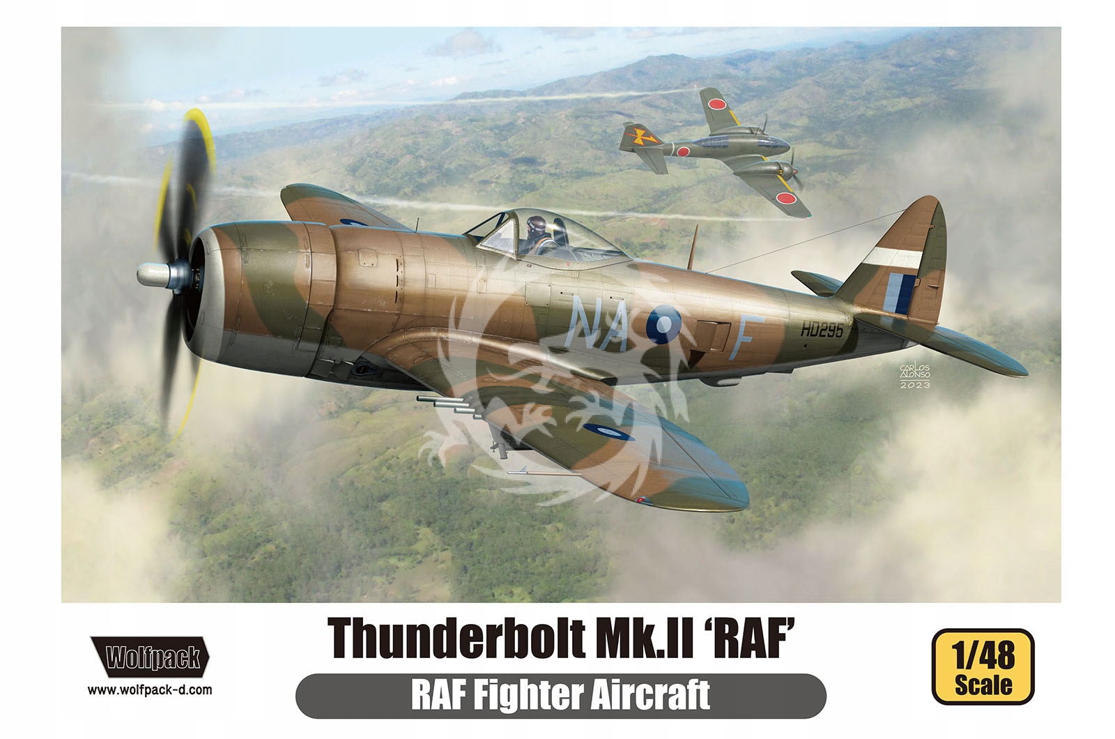 Thunderbolt Mk.II 'raf' Raf Fighter Aircraft Wolfpack WP14822 v měřítku 1/48