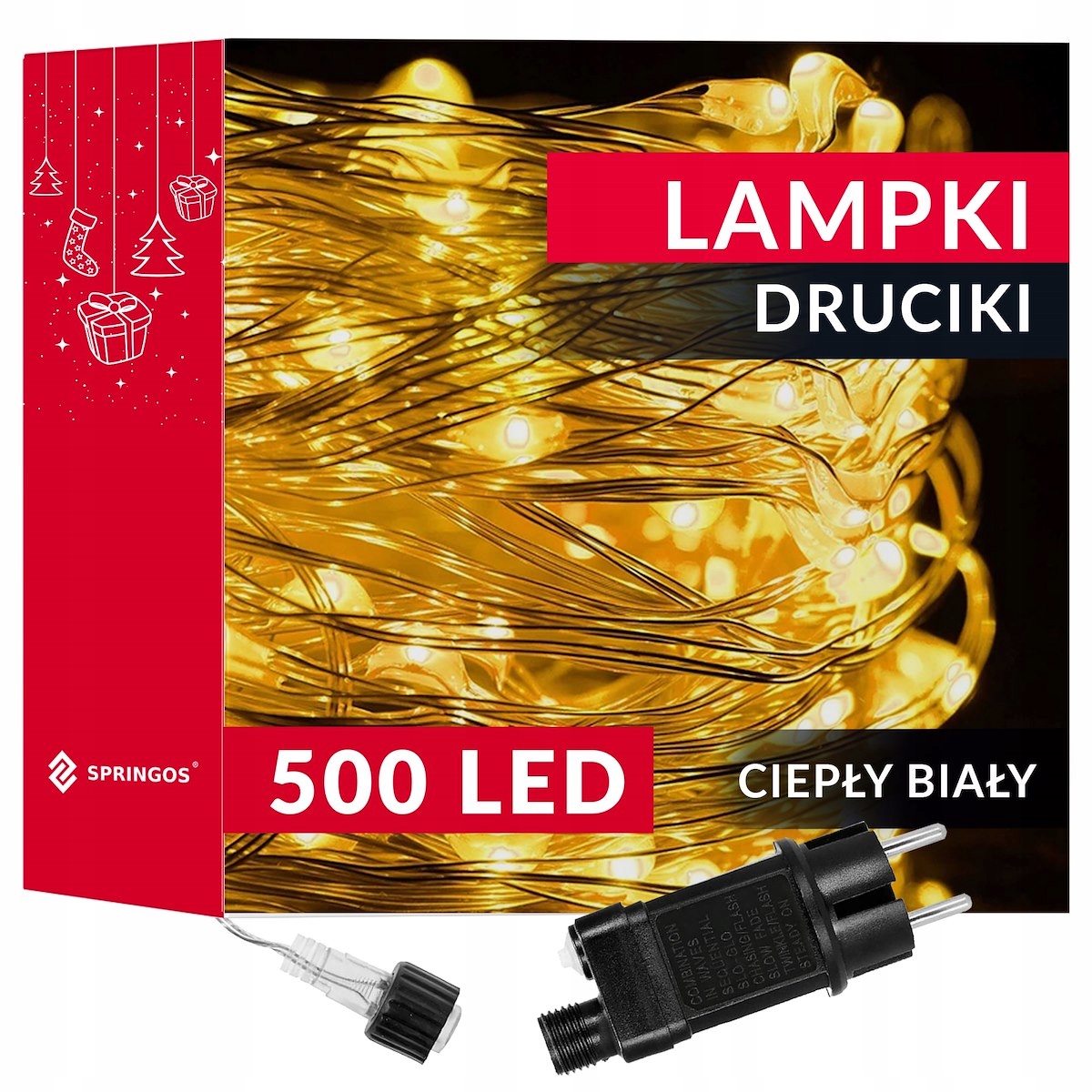 

Lampki Druciki 480LED Mikro Na Prąd Białe Ciepłe