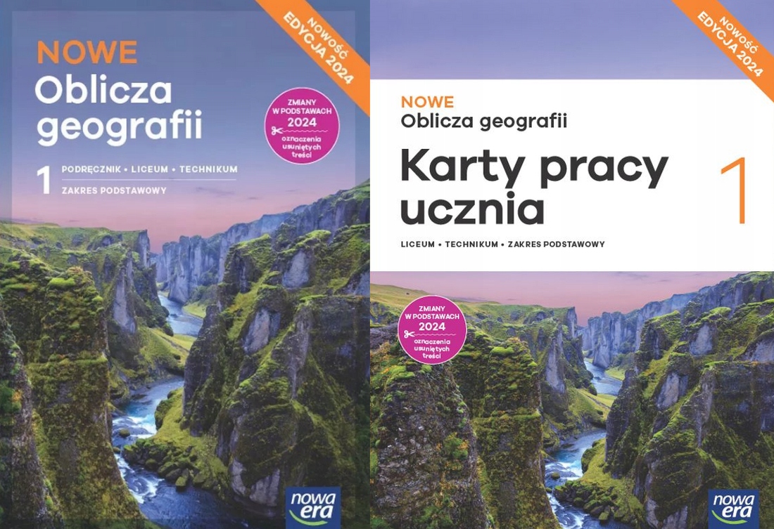 2W1 NOWE OBLICZA GEOGRAFII 1 PODRĘCZNIK + KARTY PRACY UCZNIA ZP 2024
