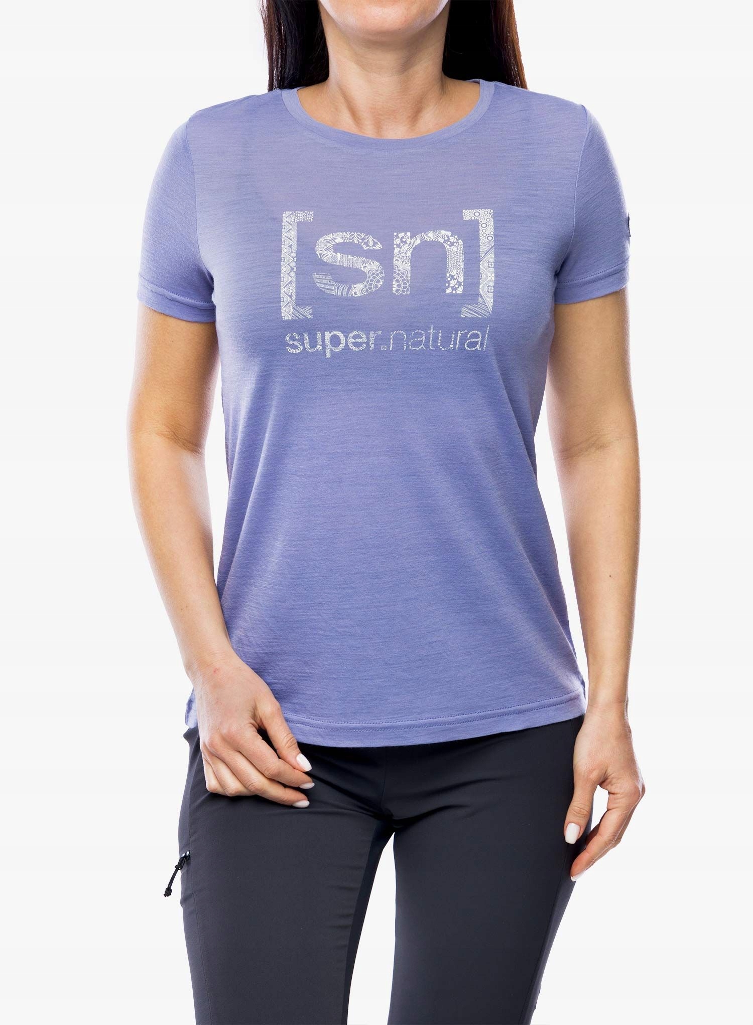Dámské tričko Super.natural Arabesque Tee blue violet/fresh white S