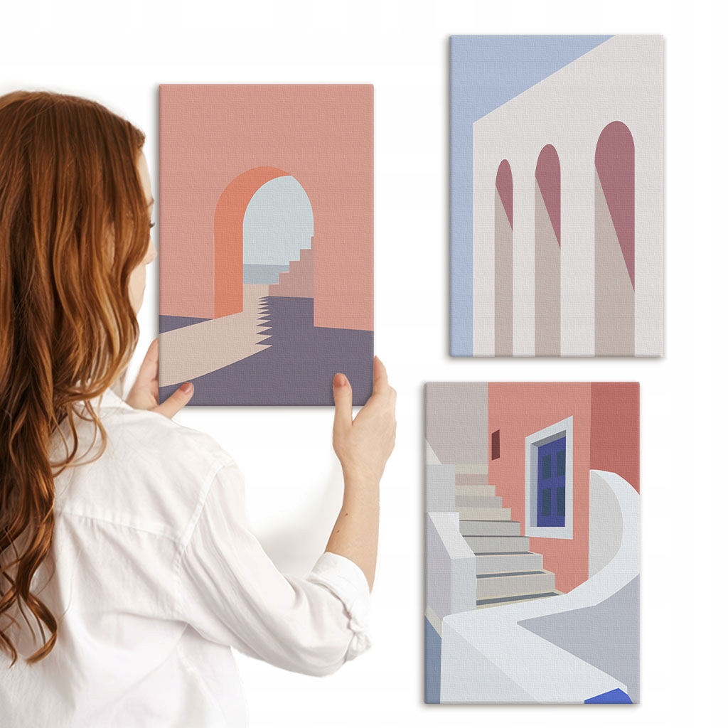 Sada obrazů Galerie obrazů Ilustrace architektury minimalismus 3x 20x30 cm