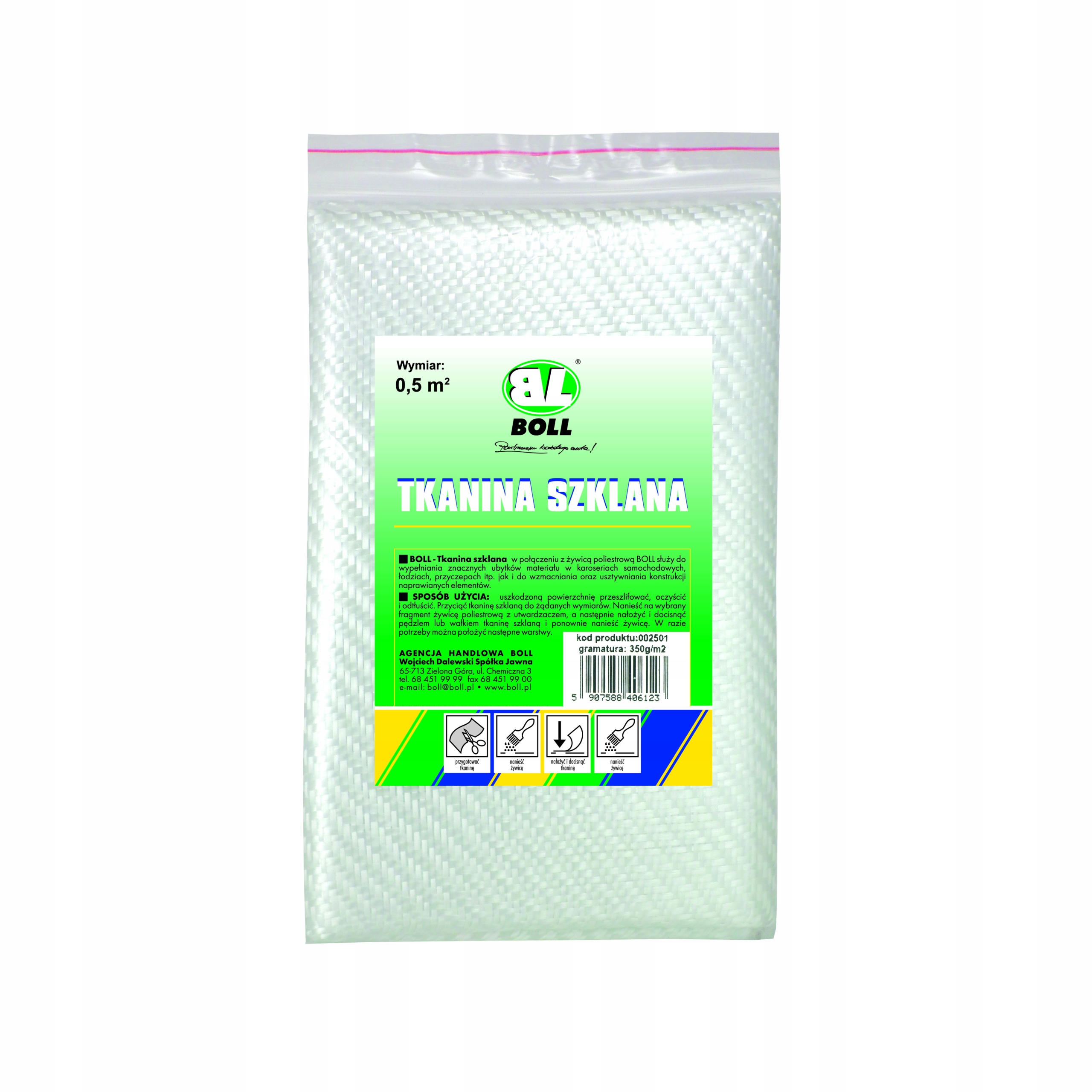 

Boll Tkanina Szklana 350G/M2 Mata Do Zywic 0,5m2