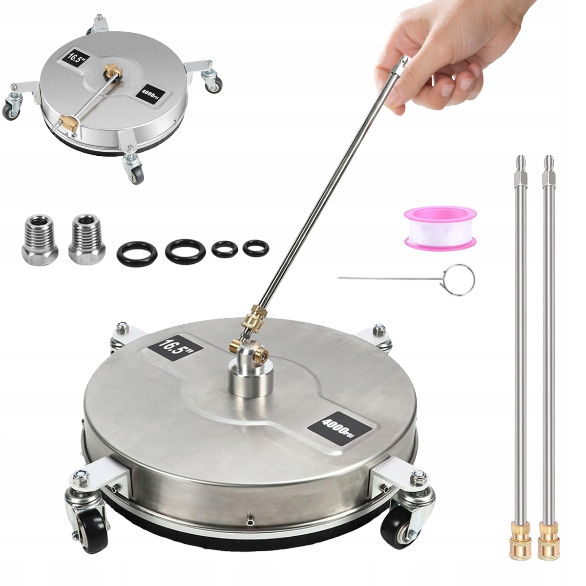 Ocel Tlaková Myčka 16.5 Palce Se 4 Koly Je Vhodná Na Terasy A Chodníky