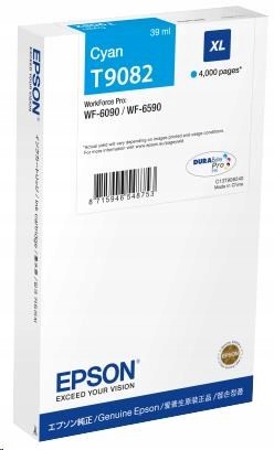 Atramentová kazeta Epson WorkForce-WF-6xxx XL Cyan 39 ml C13T90824N