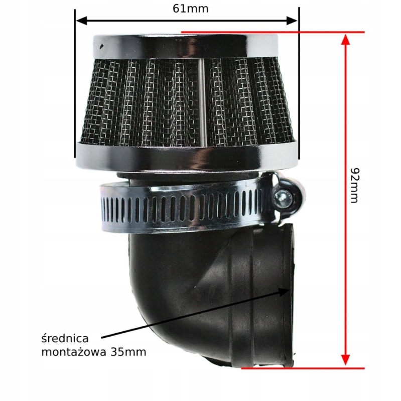 

Filtr stożkowy 35mm Yamaha Neos Jog Aerox Zest 2T