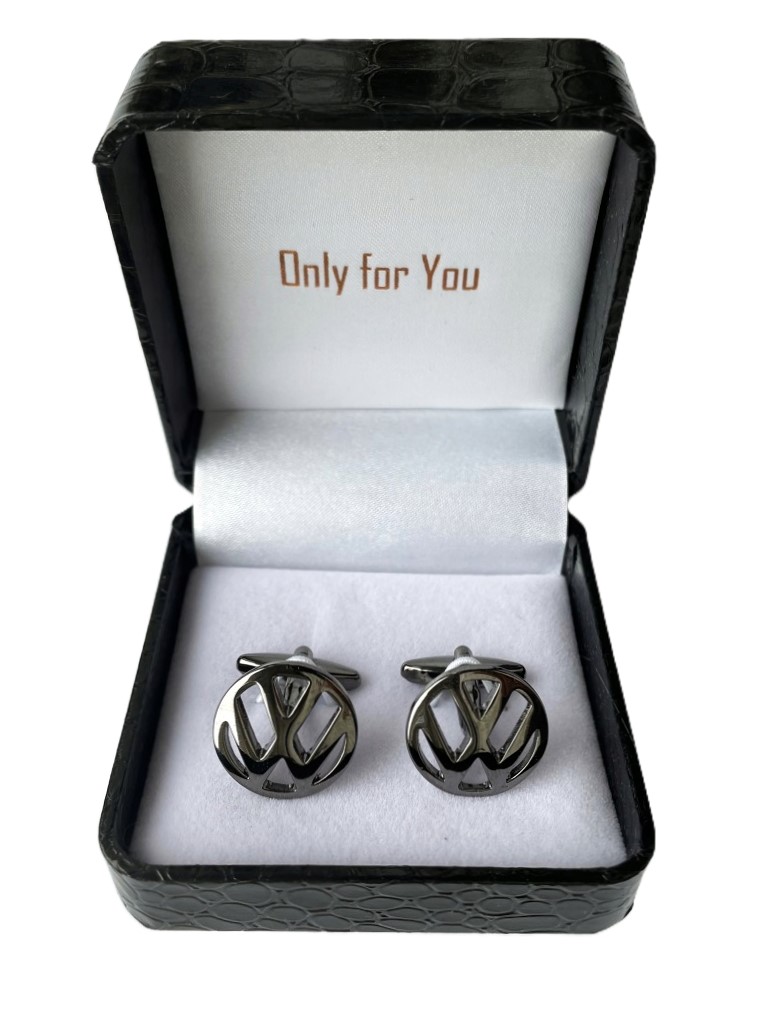 Černé titanové manžetové knoflíčky Exc Emblém Volkswagen Vw Grafit Titan