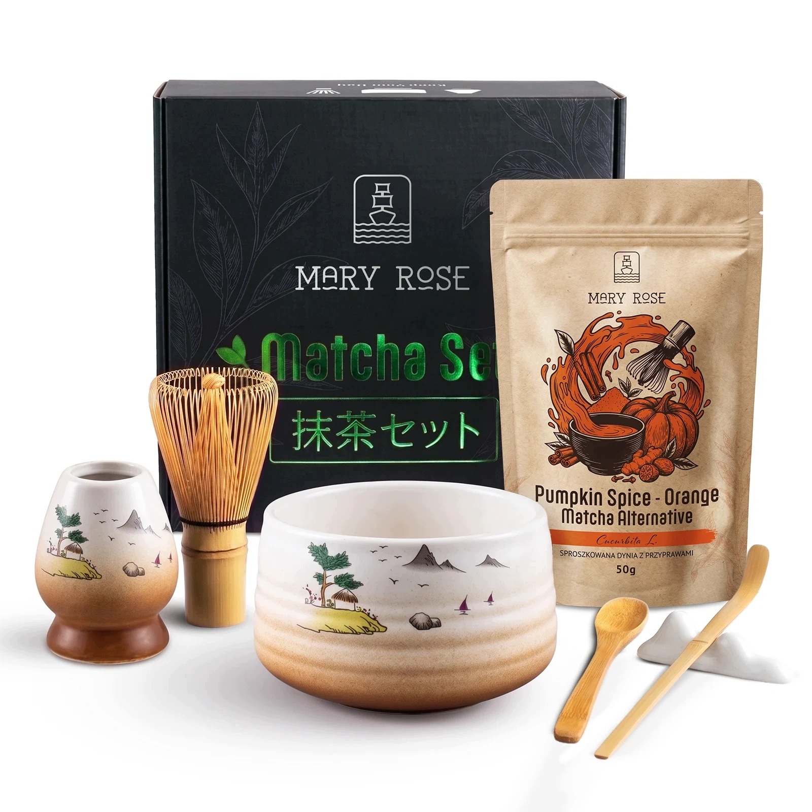Sada Sangaku na vaření Orange Matcha Pumpkin Spice 100g Příslušenství