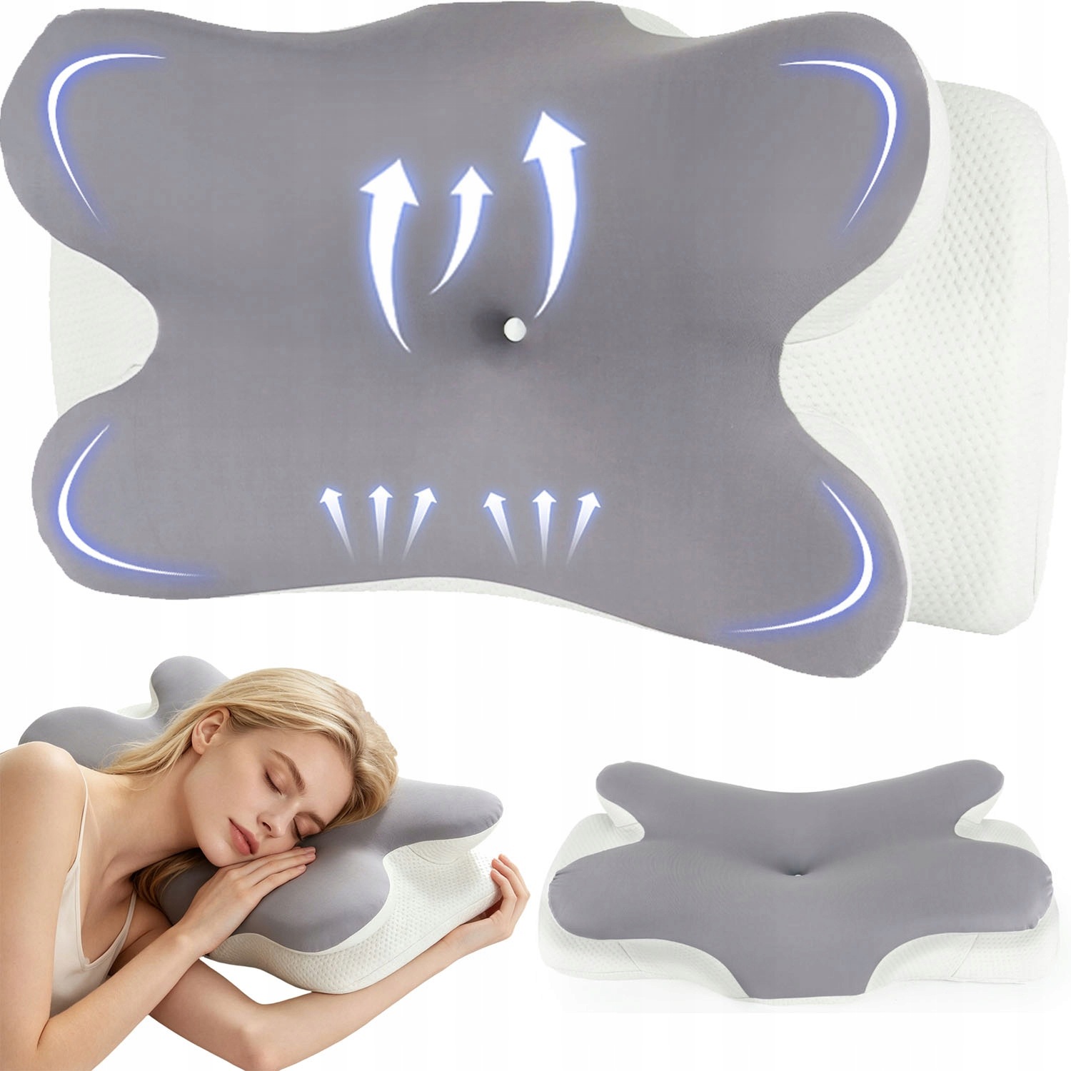 Poduszka Ortopedyczna Antyalergiczny Z Pianki Memory Foam Na Ból Szyi Bedee