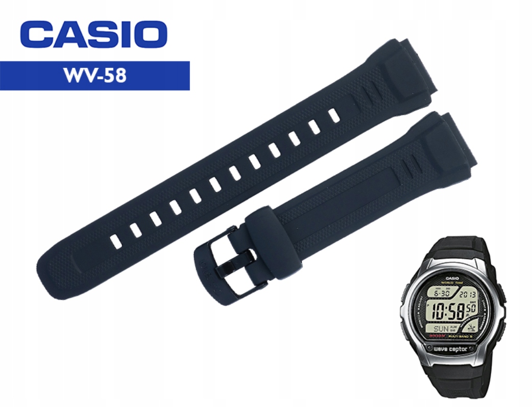 Originální Řemínek Pro Hodinky Casio WV-58 WV-M60 Černý Teleskopy