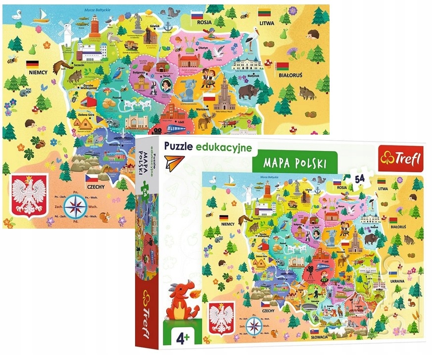 

Trefl Puzzle Edukacyjne Dla Dzieci Mapa Polski 54
