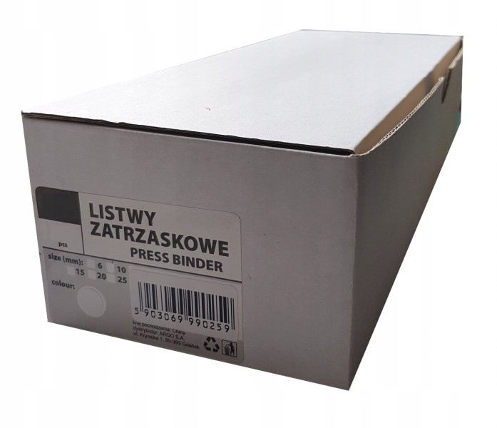

Listwy do bindowania zatrzaskowe czarne 25 mm 50sz