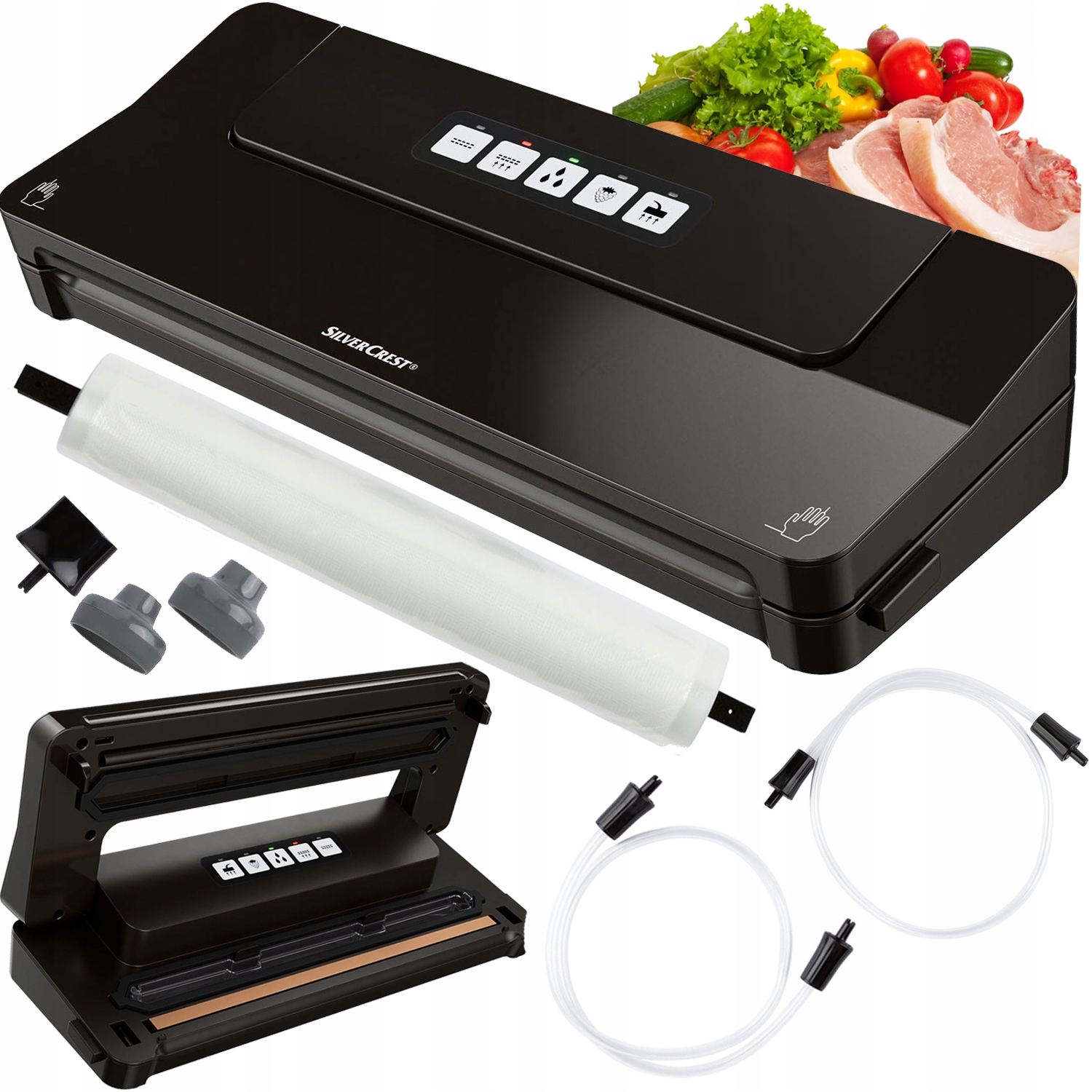 Silvercrest Zgrzewarka próżniowa do żywności Folia 28cmx3 metry czarna