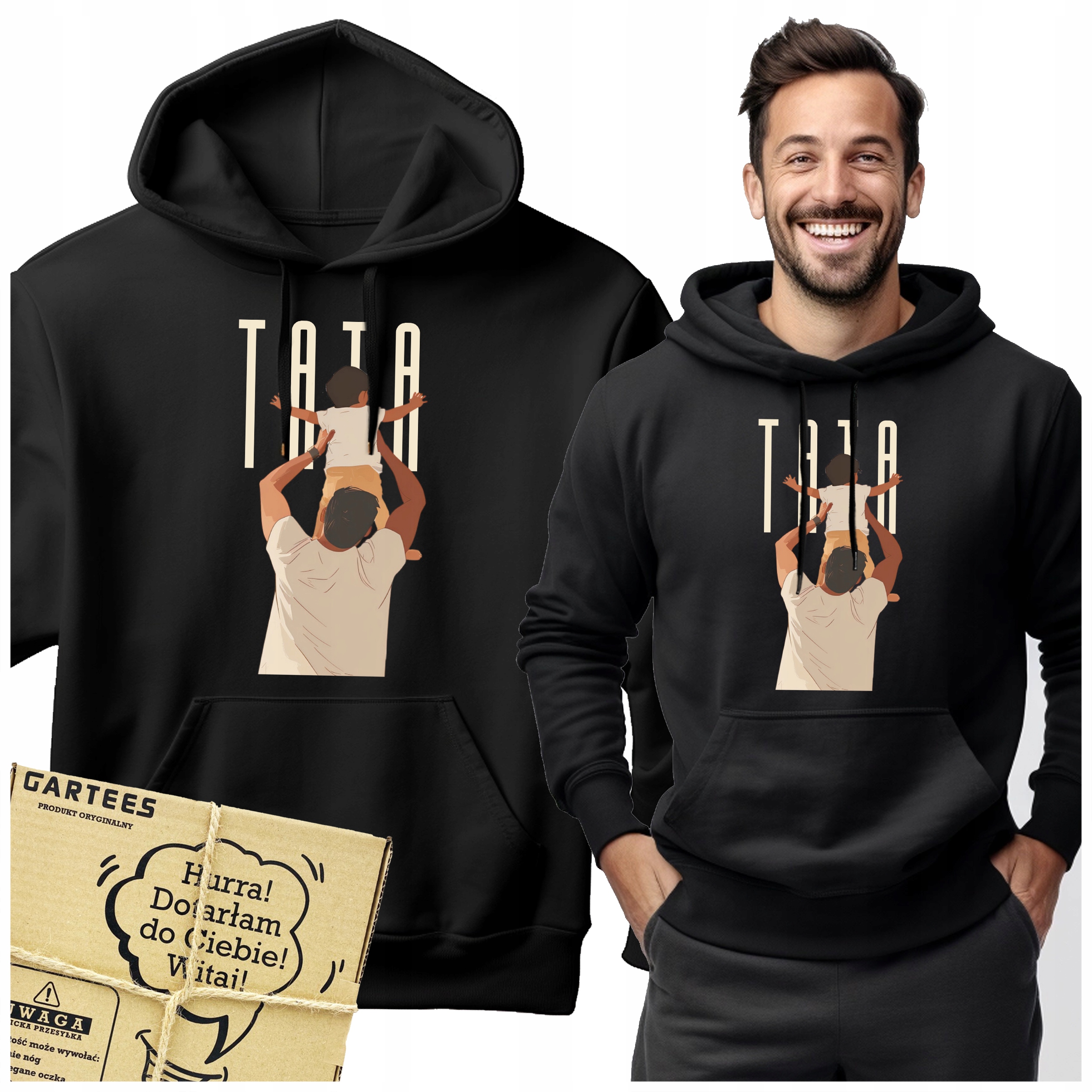 Pánská Mikina Kapuce S Potiskem Táta Stylový Dárek Potisk Na Den Otců