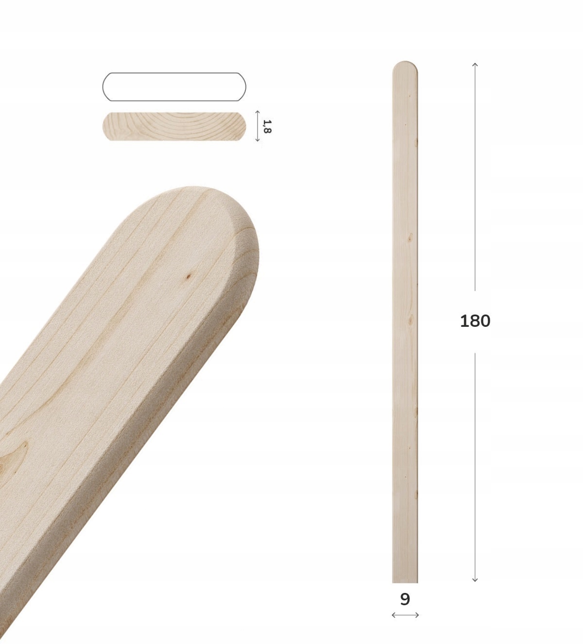 Sztachety drewniane 180CM W2 różne wzory, SUCHE, świerk, płot, na balkon