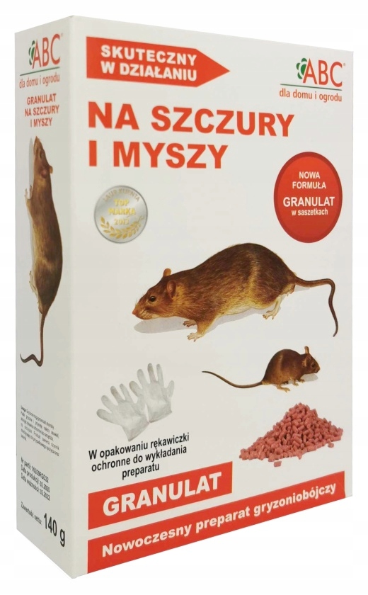 

Trutka na myszy i szczury granulat 140g Abc