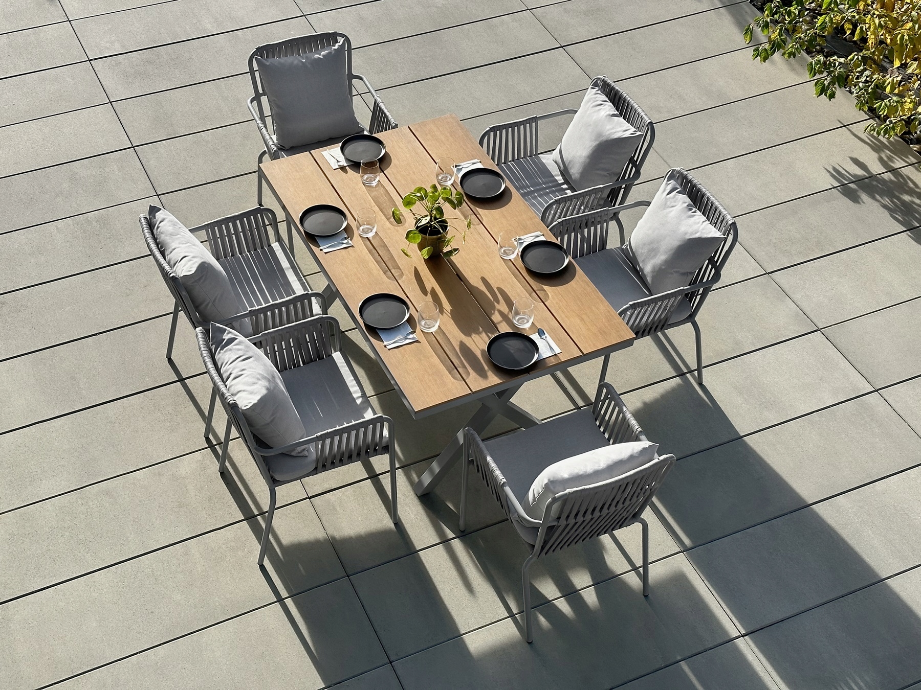 Ekskluzywne Meble Ogrodowe Stół Polywood 90cm x150cm x75 cm 6 krzeseł