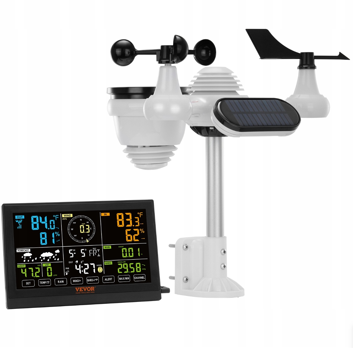 Meteorologická Stanice Meteostanice Sluneční Senzor Teploměr Vlhkoměr