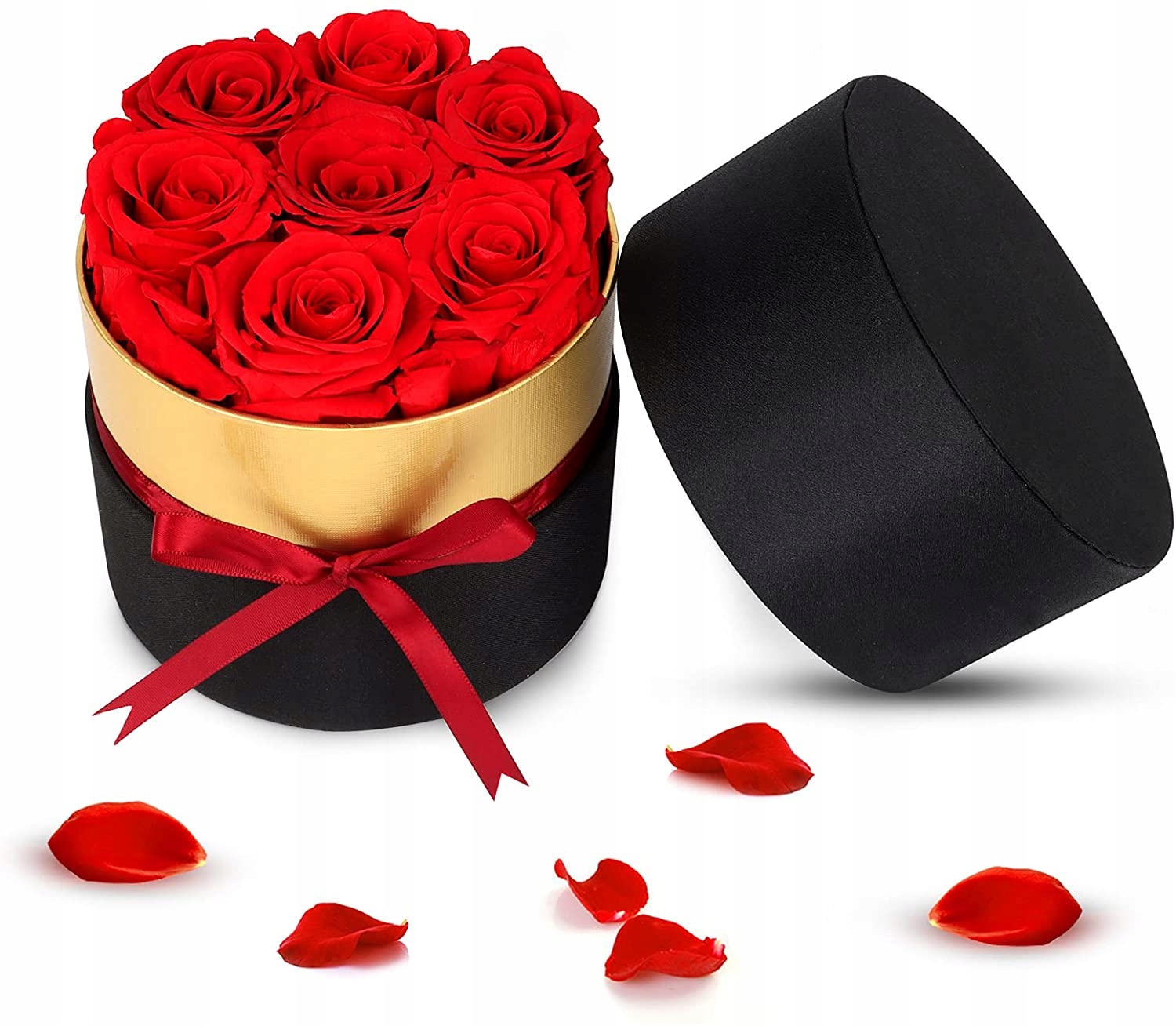 Flower Box Skutočné Večné Červené Ruže 7 Ruží