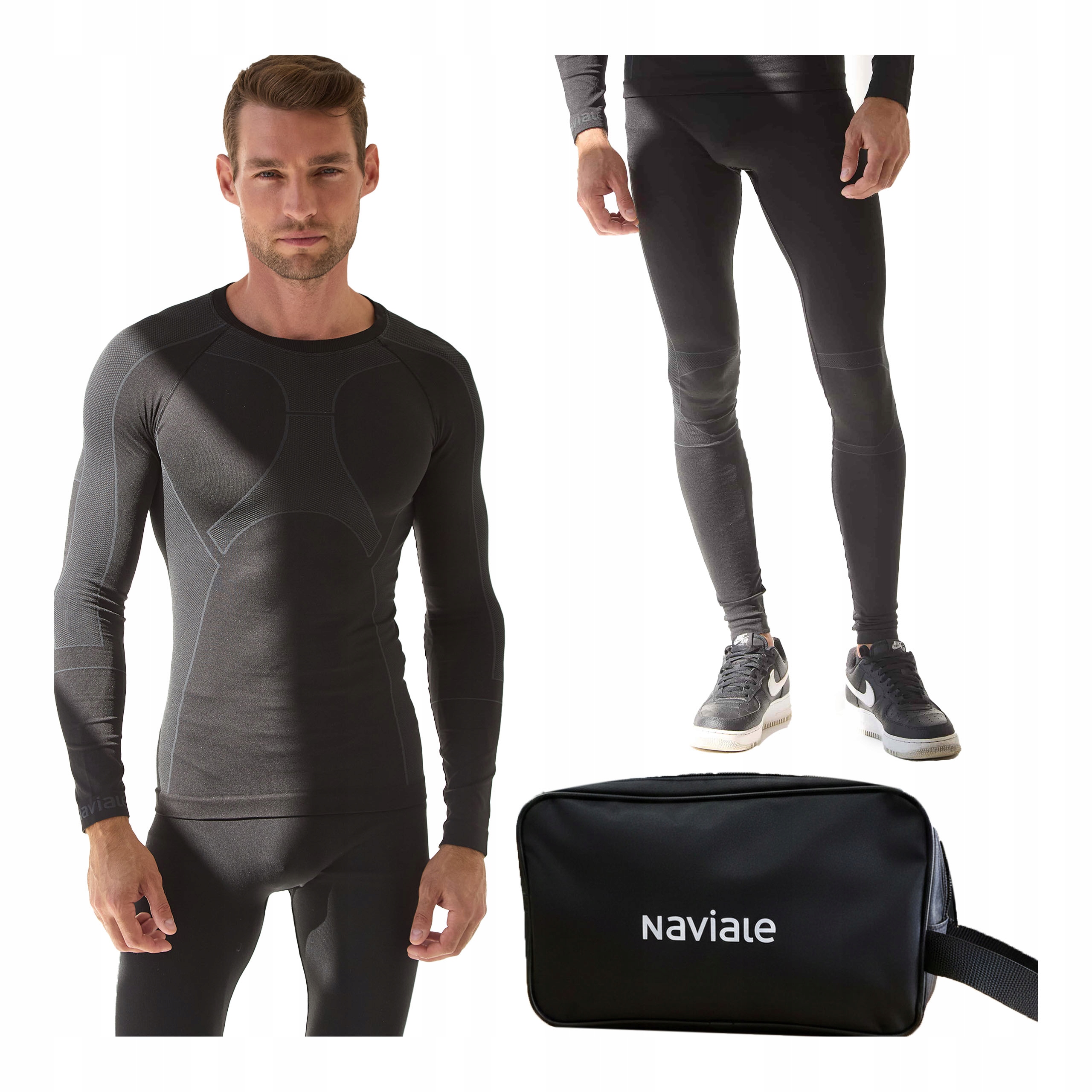 Sada termoaktivního spodního prádla pro muže, kalhoty, tričko dárek S