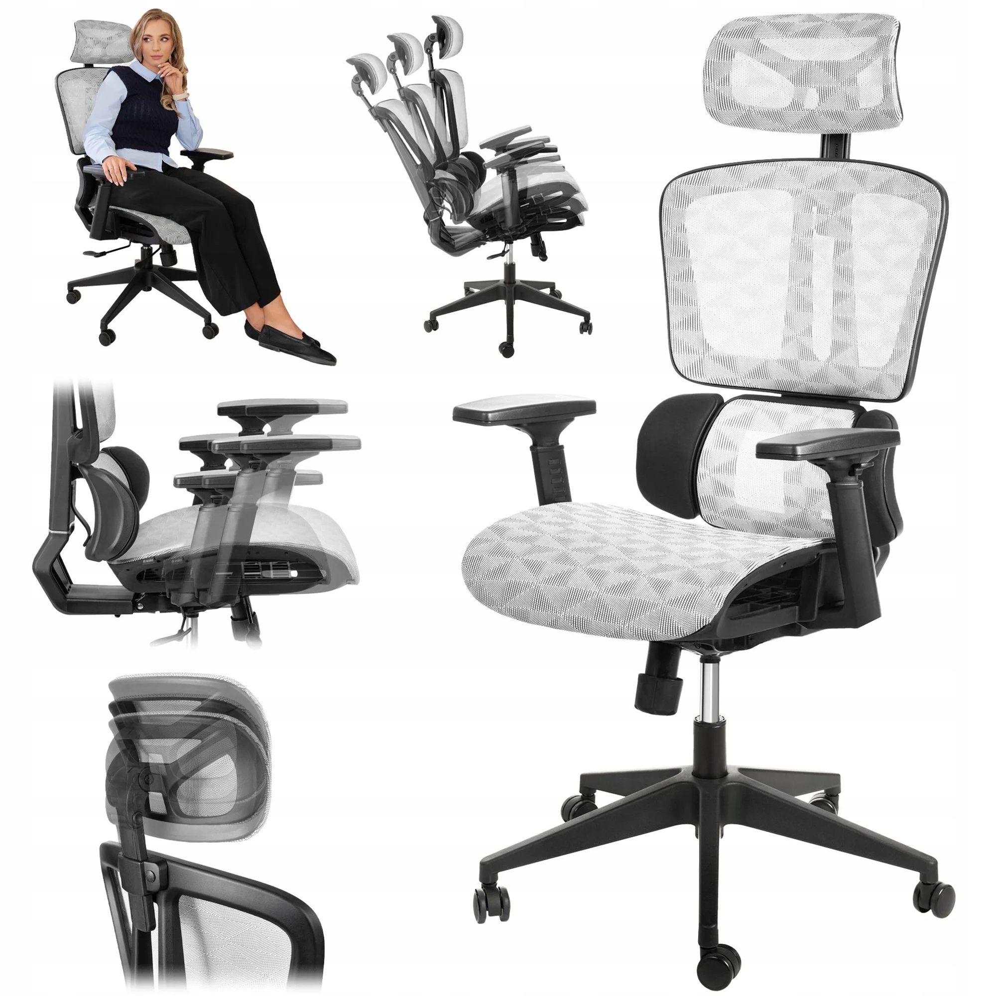 Fotel Gamingowy Ergonomiczny Biurowy Obrotowy Krzesło Do Biura Regulowany