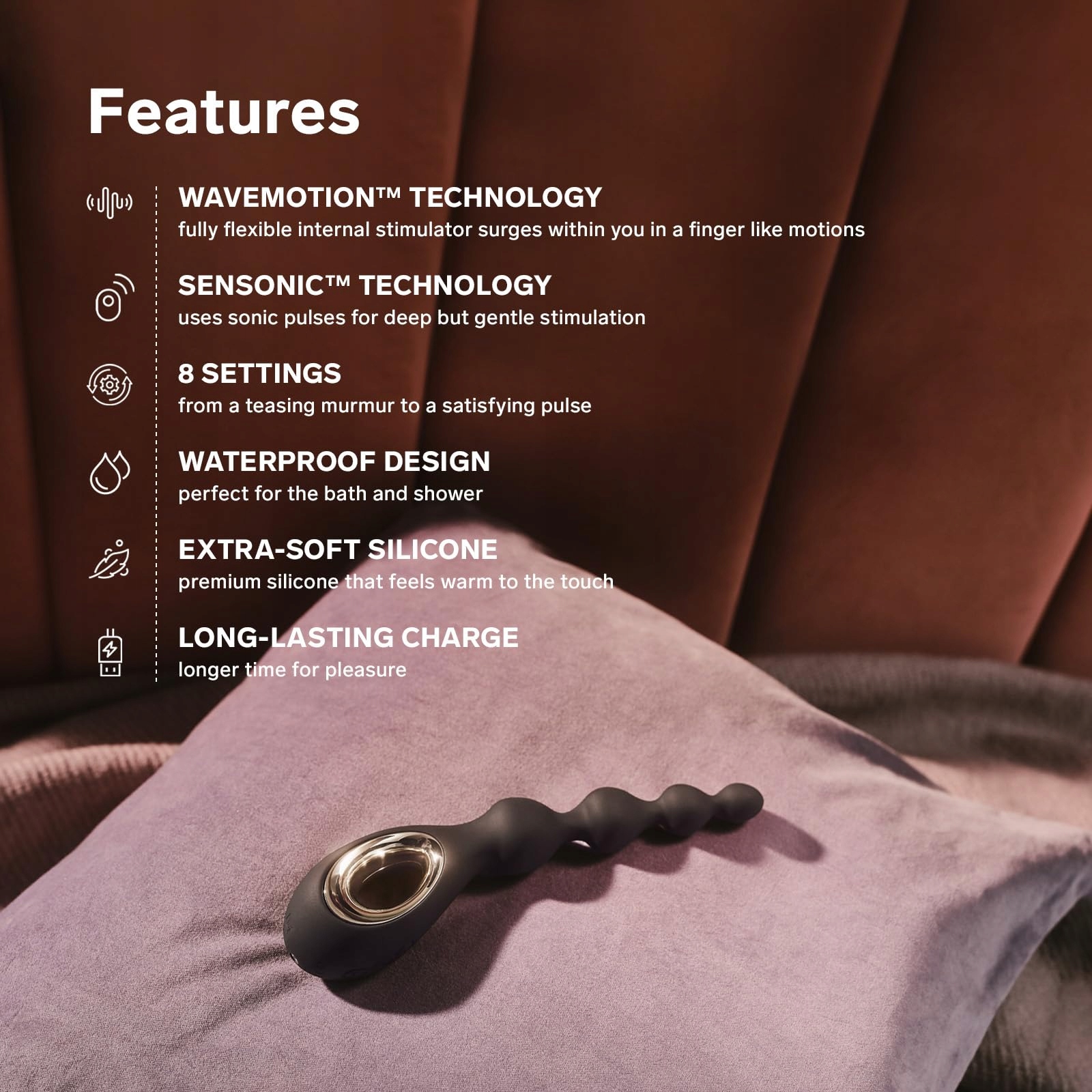 LELO SORAYA Wibrator Analny Z Technologią Bow Motion 8 Trybów Czarny — miniatura 4