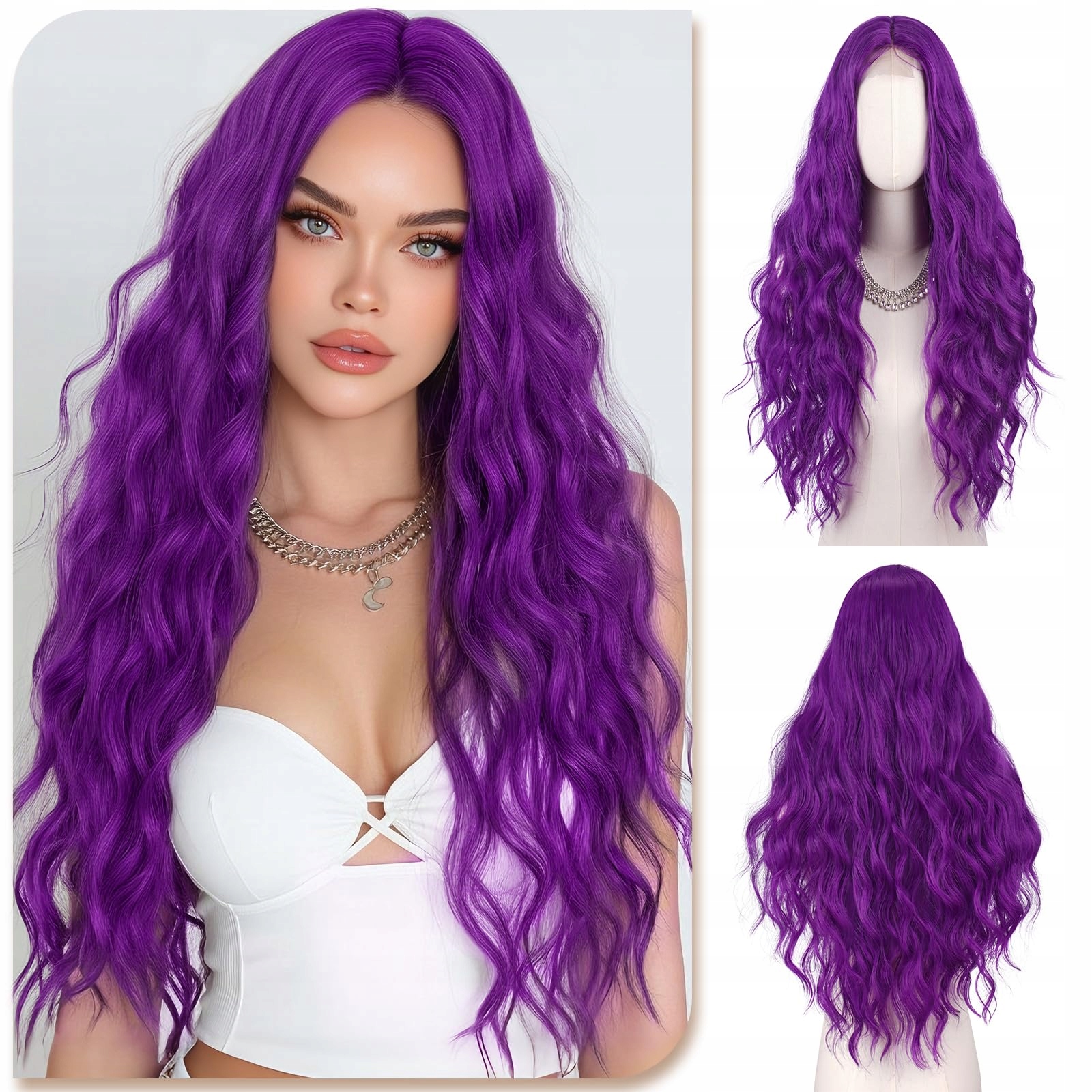 Sofeiyan Dlouhá fialová paruka 70 cm Syntetická Cosplay